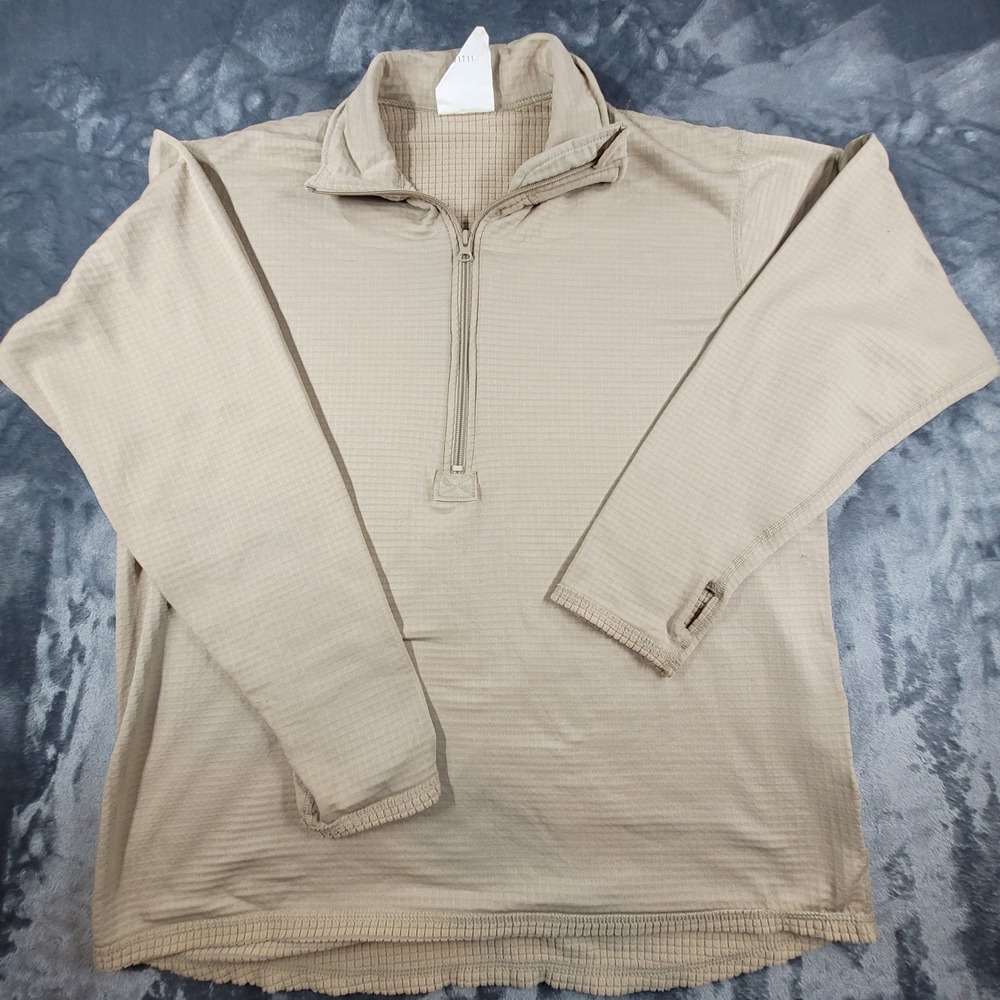 Peckham US Army ECWCS Gen III Level 2 Polartec Waffle Grid Fleece Shirt Tan LG
